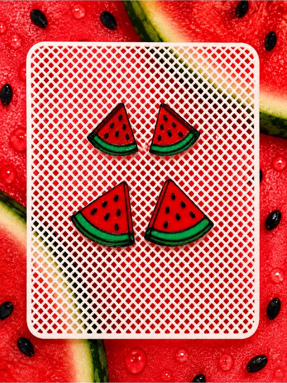 Set Of 2 Super Cute Watermelon Stud Earrings